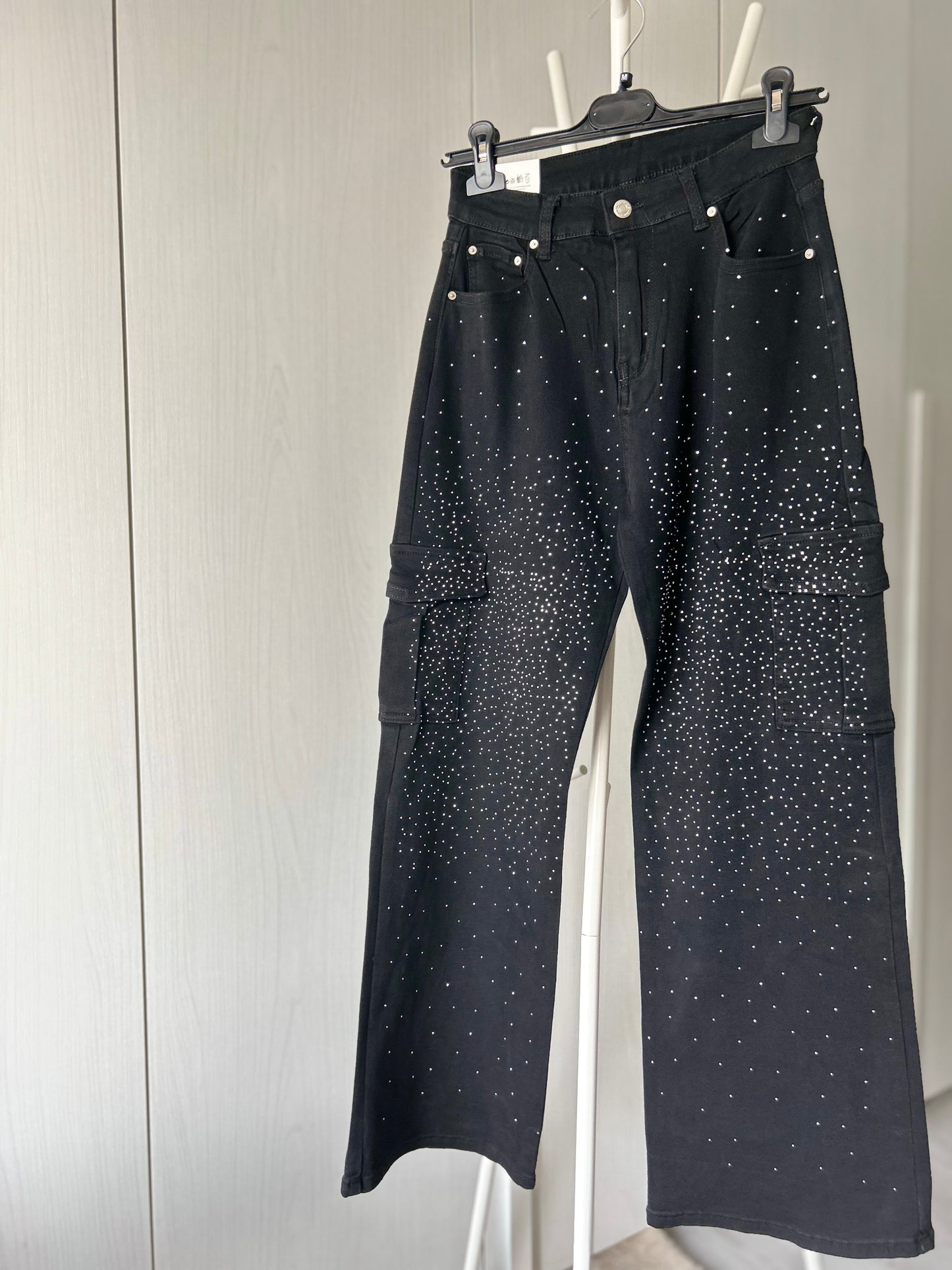JEANS CARGO GLITTERATO