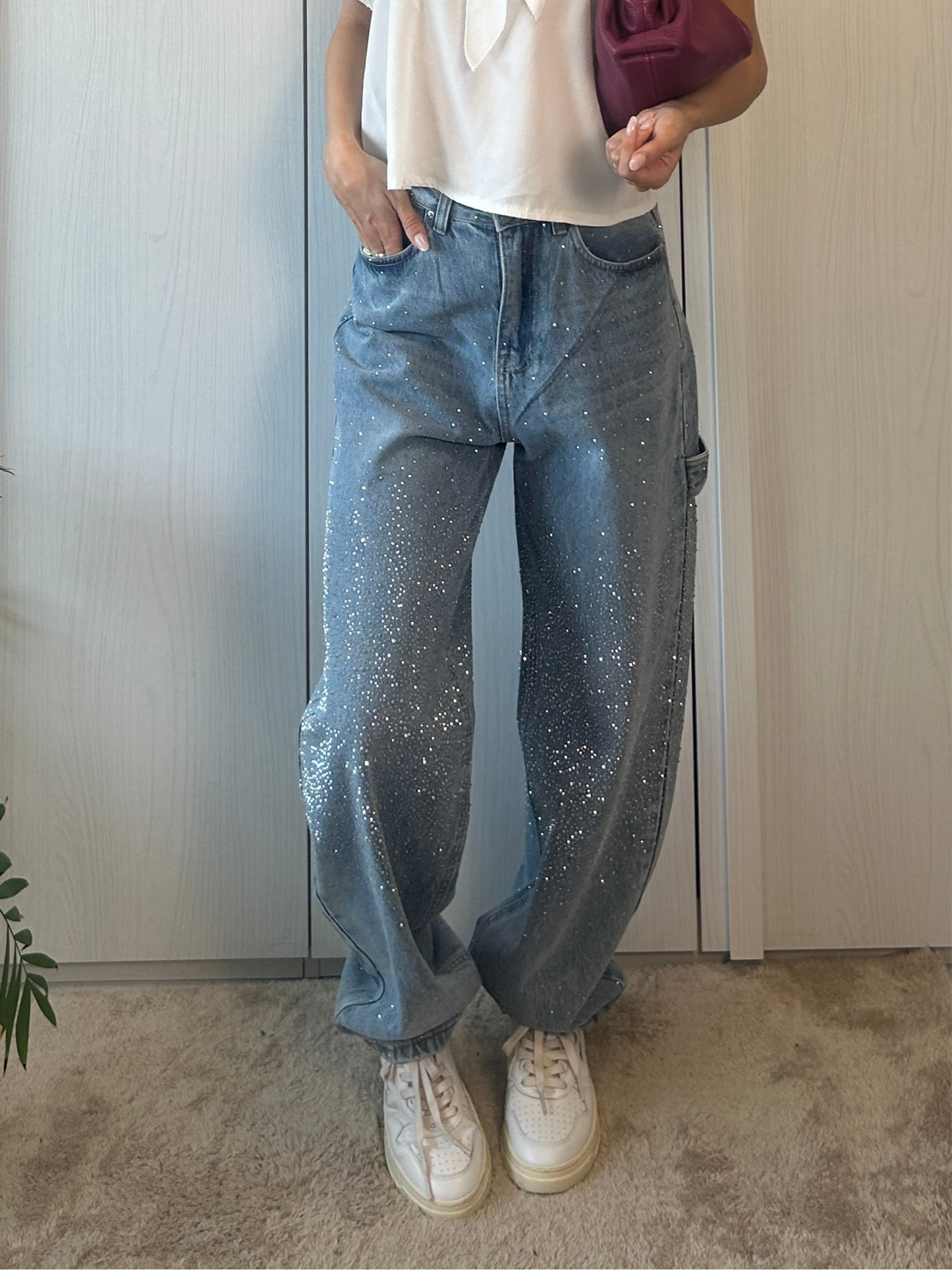 JEANS BAGGY GLITTERATO