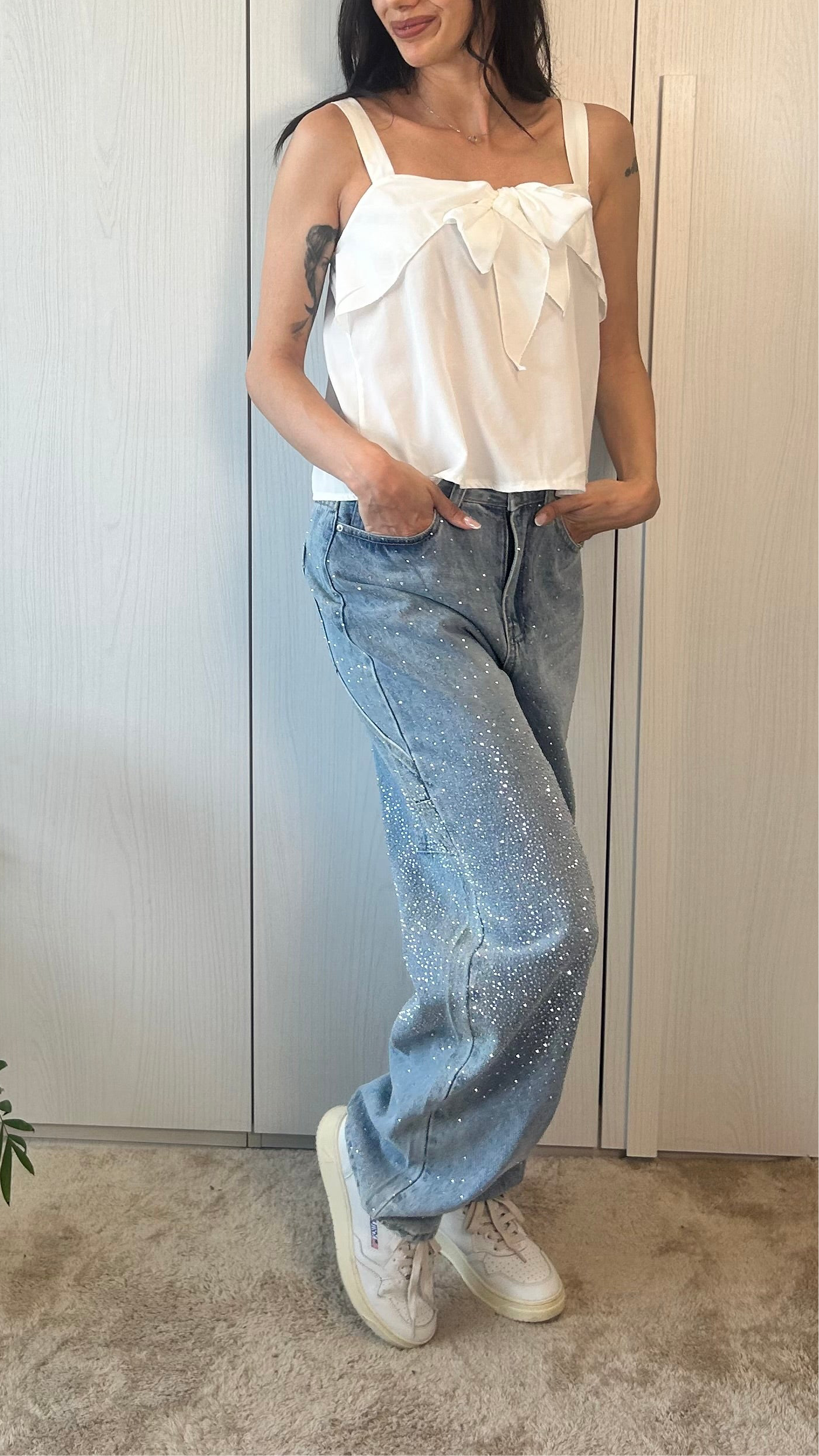 JEANS BAGGY GLITTERATO