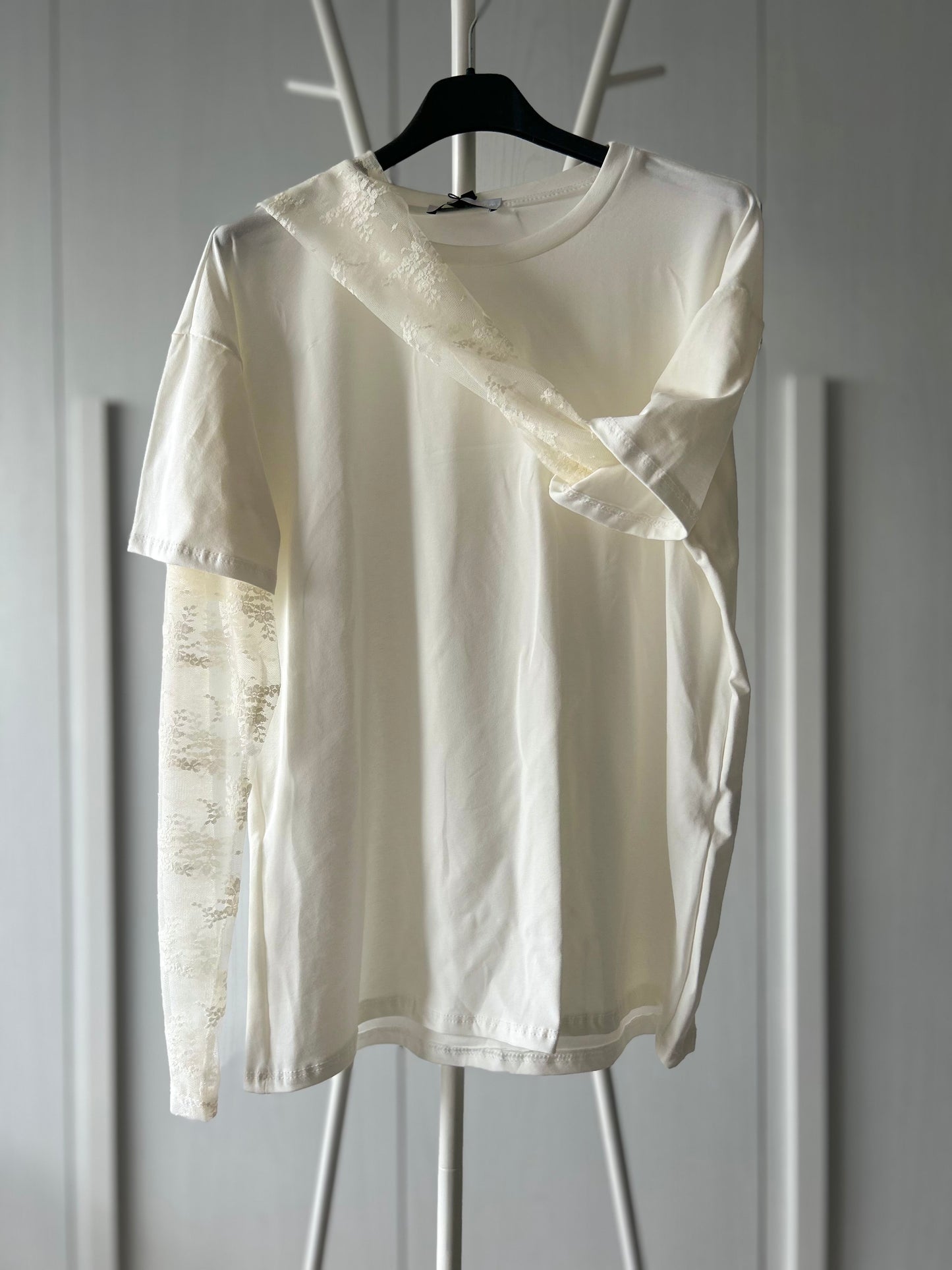 MAGLIA MANICA IN PIZZO