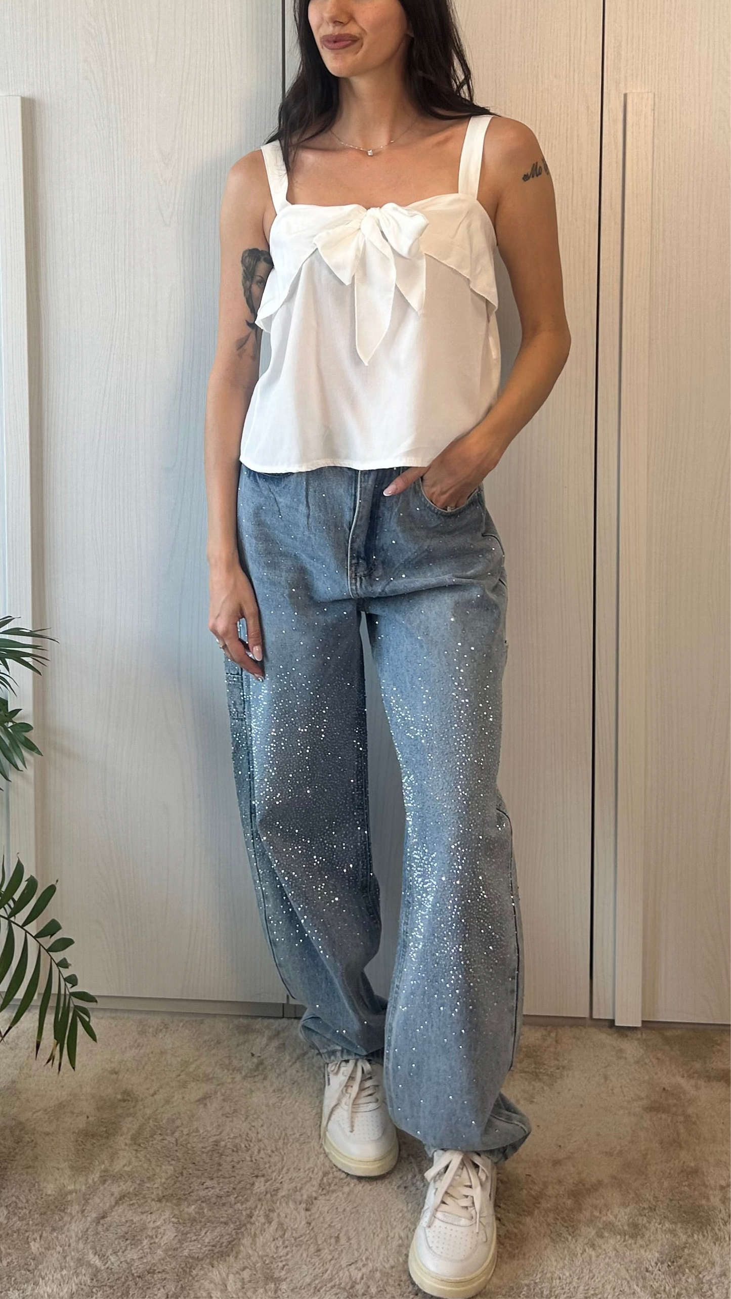 JEANS BAGGY GLITTERATO