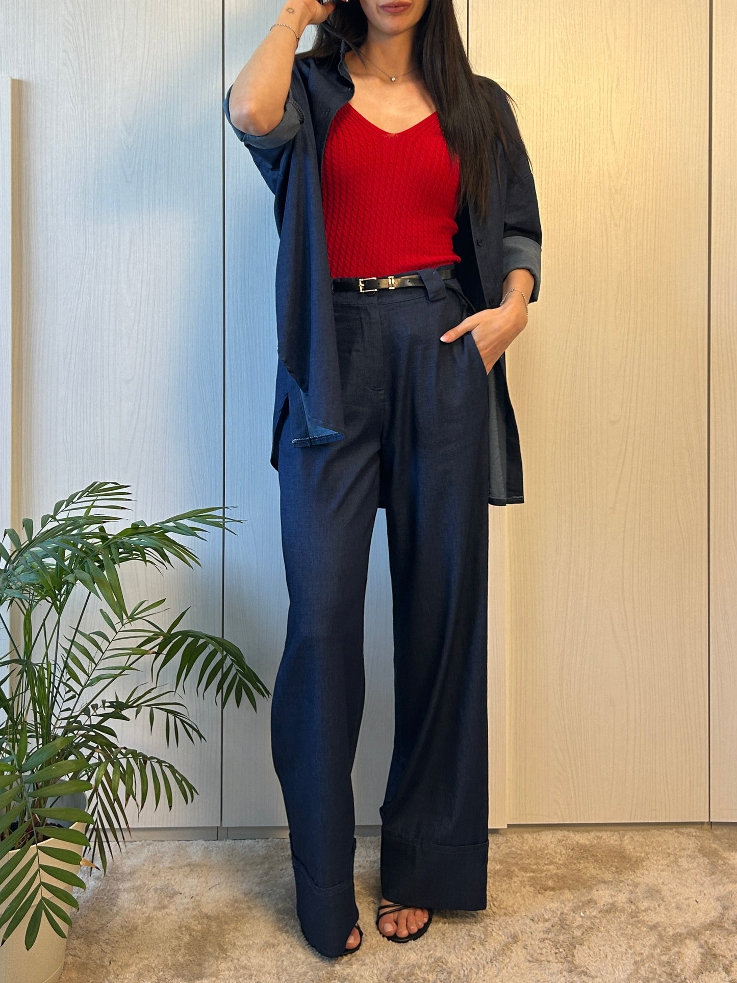 PANTALONE “MAYA” EFFETTO DENIM