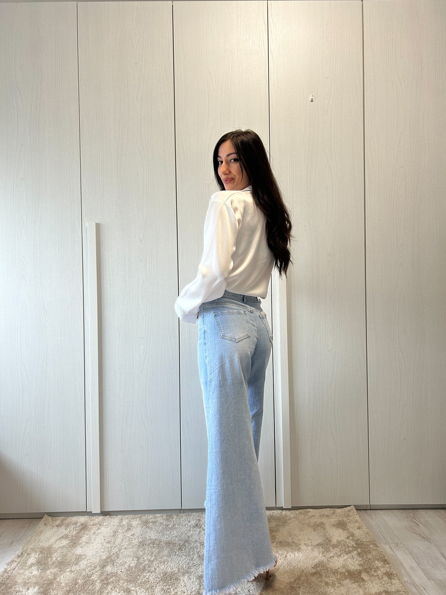 JEANS PALAZZO GLITTERATO