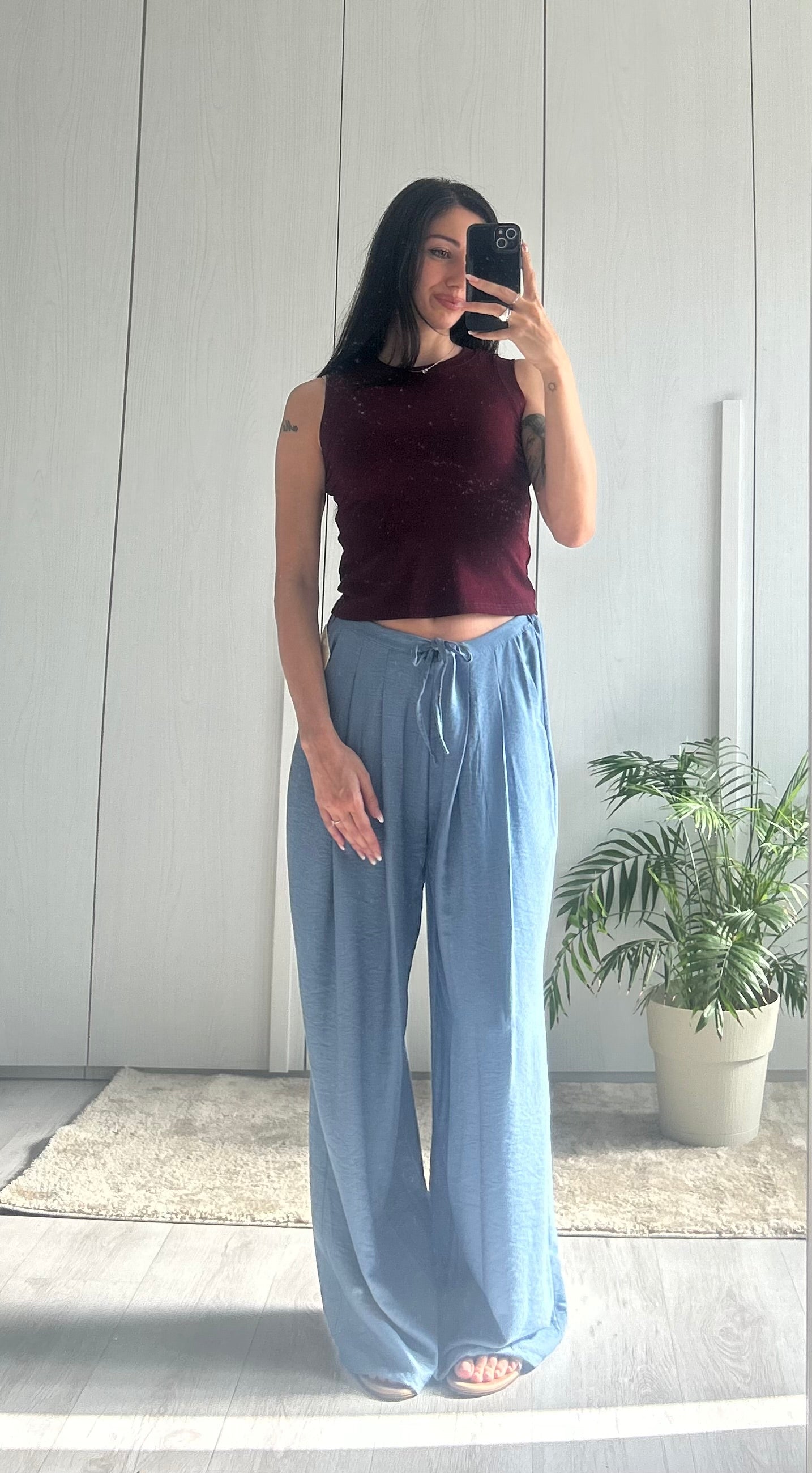 PANTALONE WIDELEG IN VISCOSA