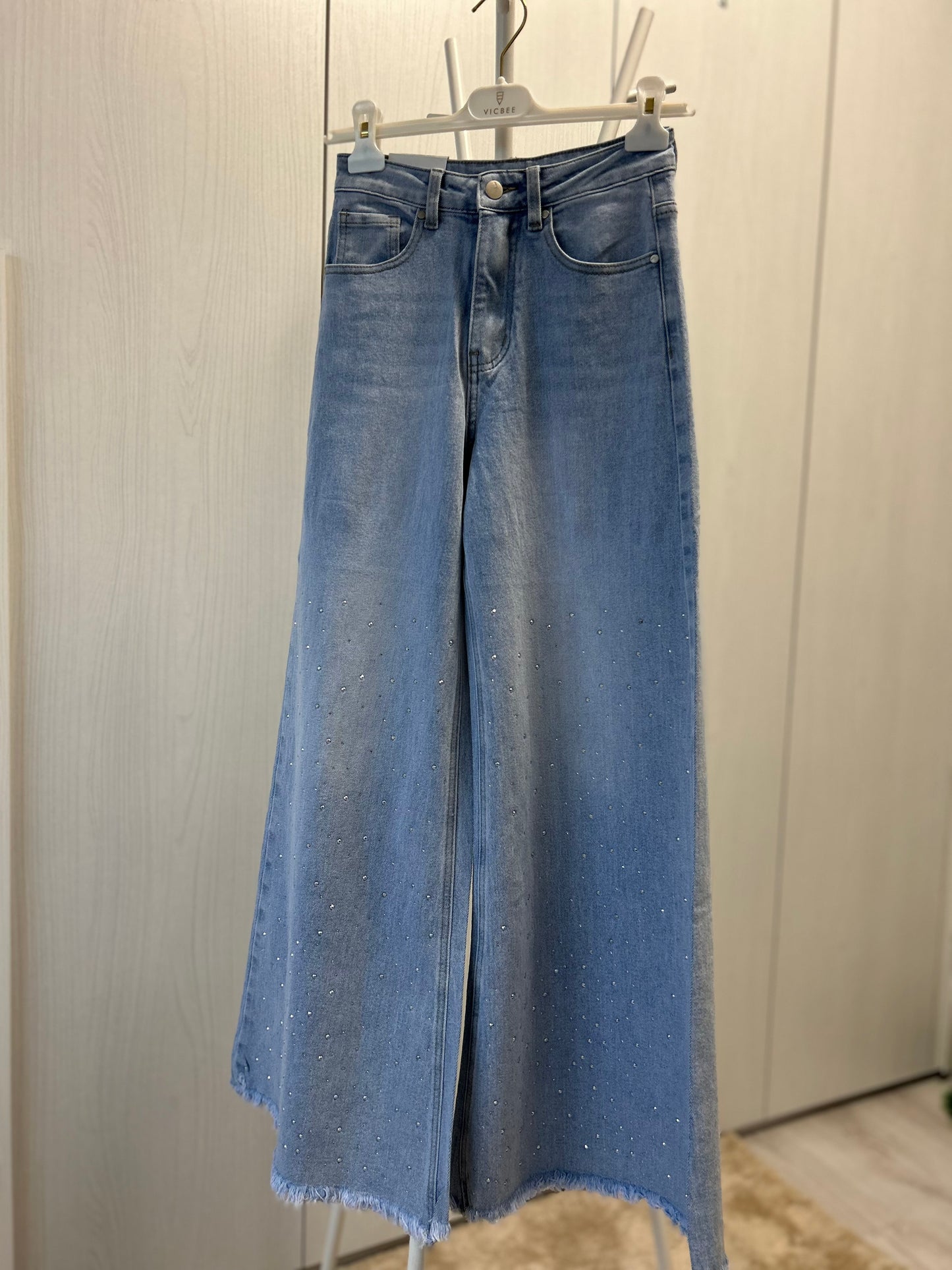 JEANS PALAZZO GLITTERATO