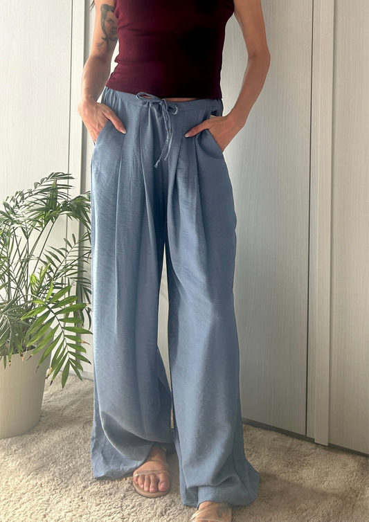 PANTALONE WIDELEG IN VISCOSA