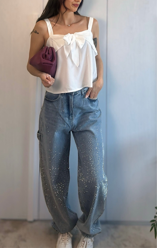 JEANS BAGGY GLITTERATO