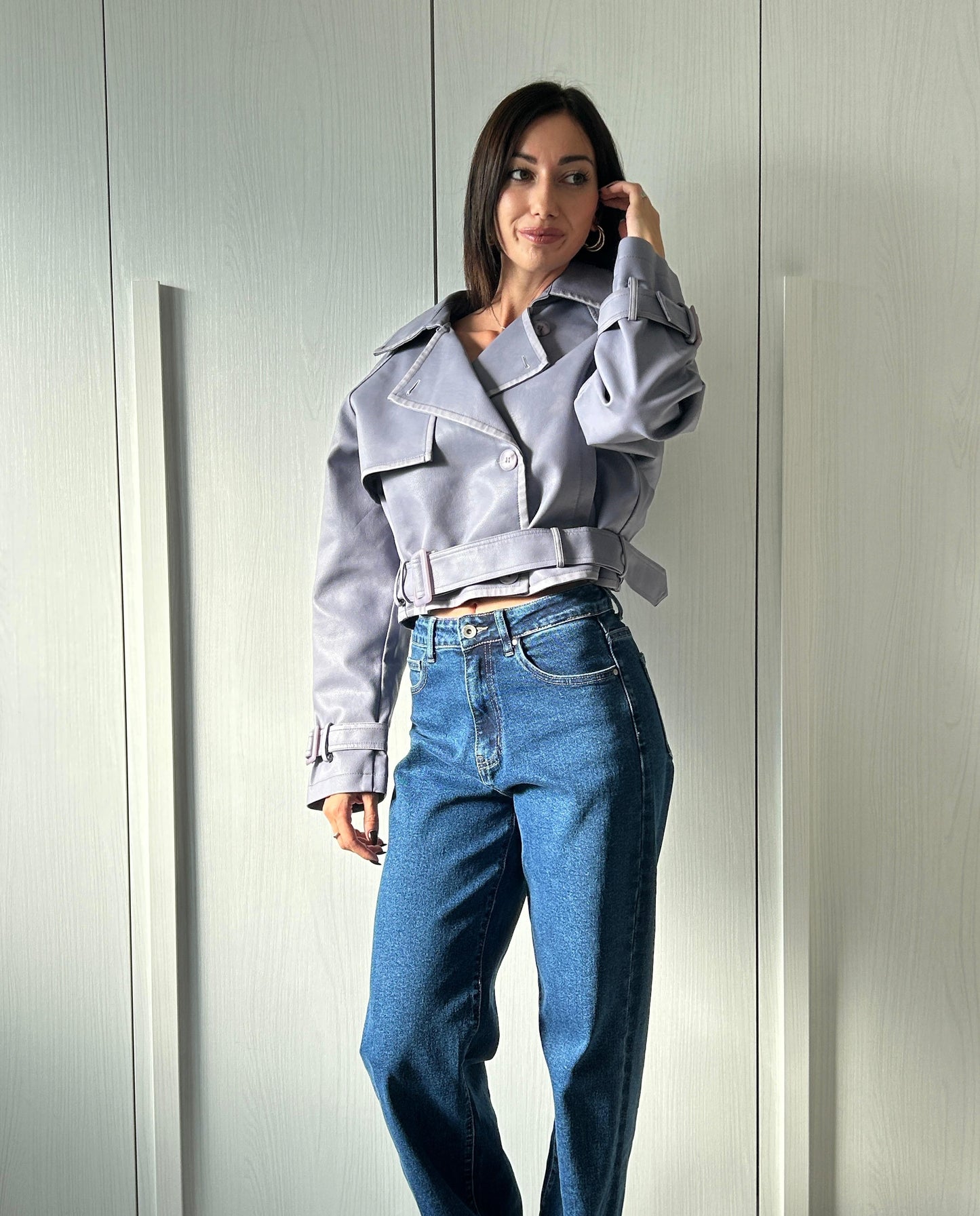 GIACCA BIKER LILLA