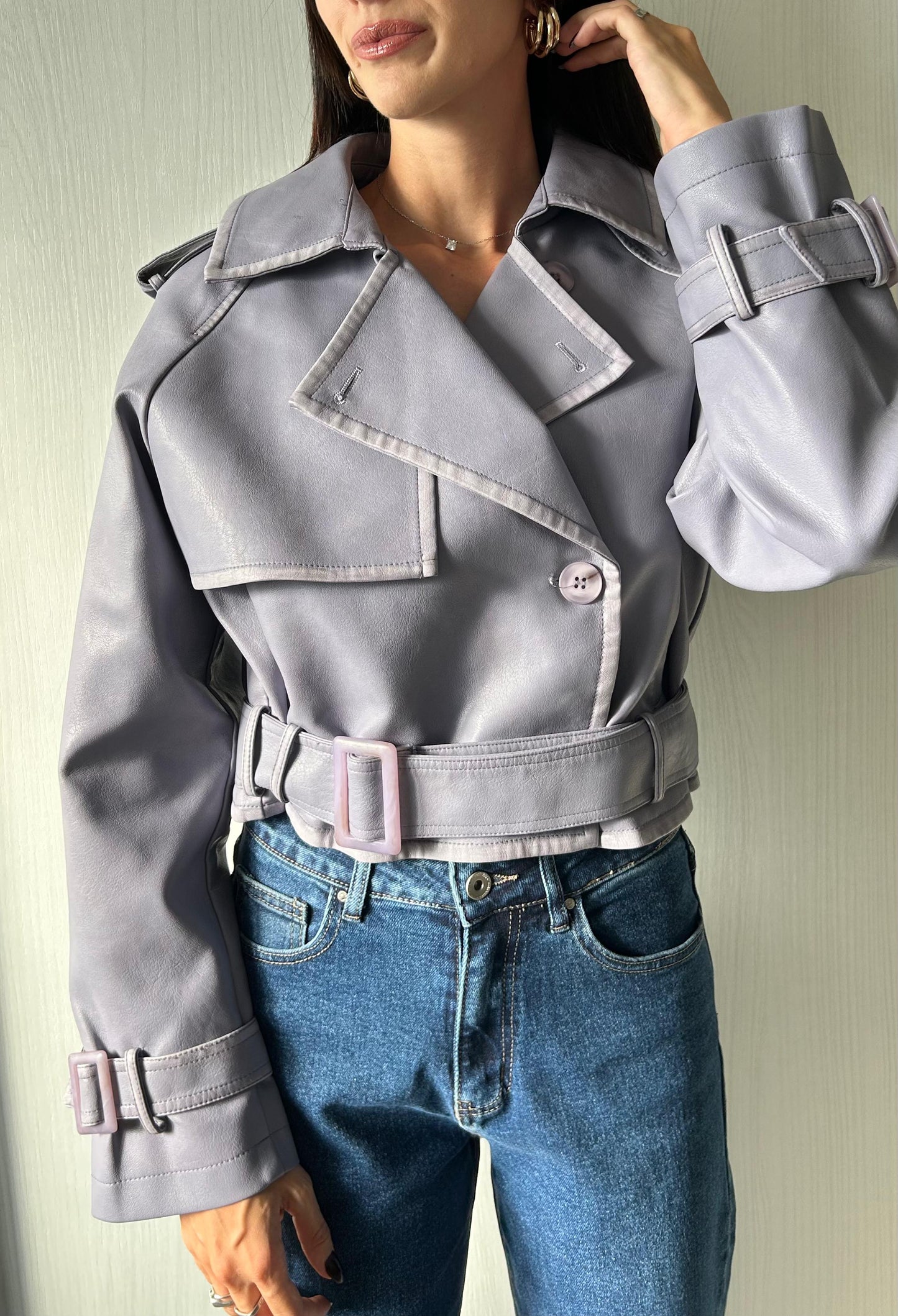 GIACCA BIKER LILLA
