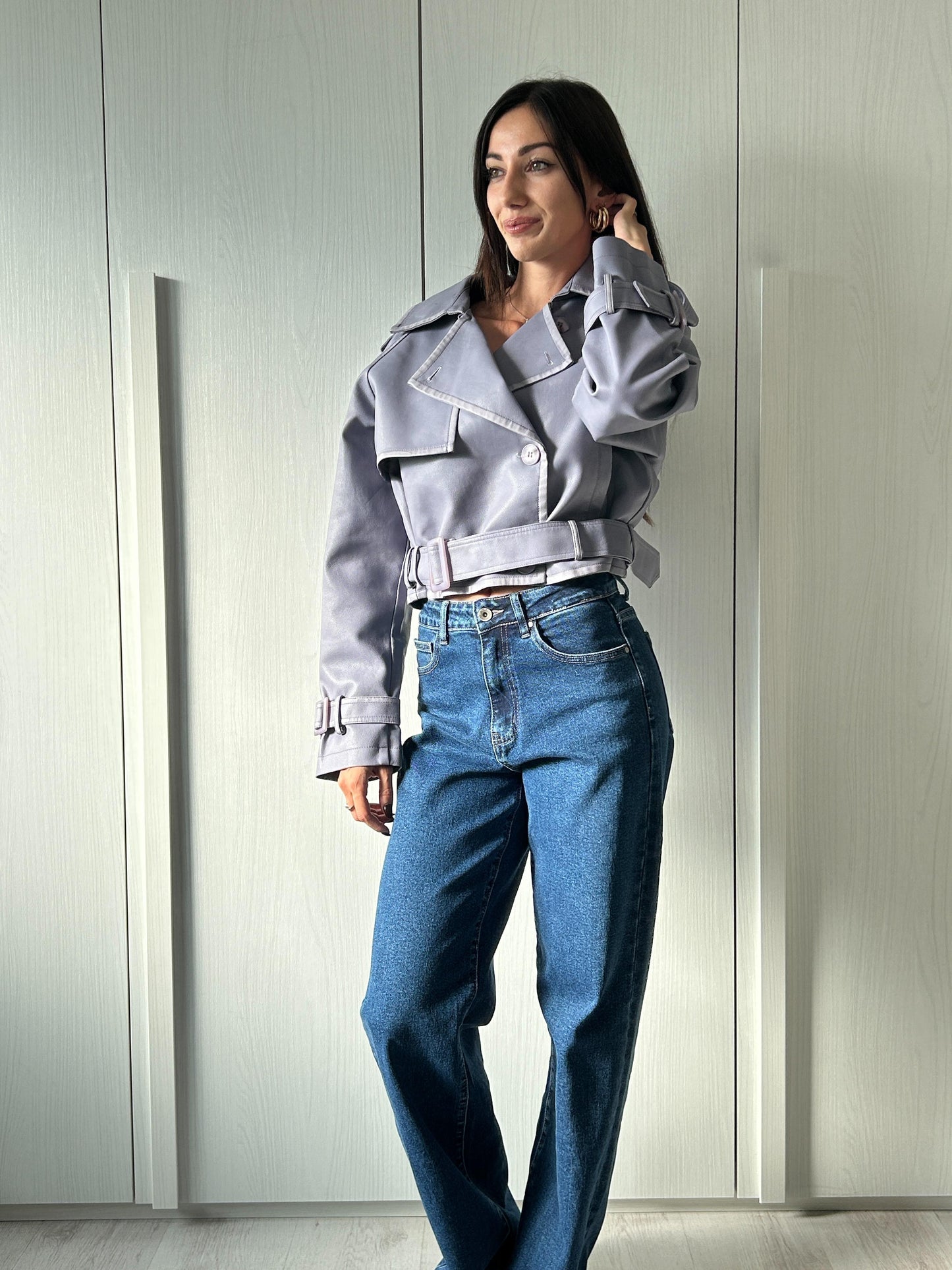GIACCA BIKER LILLA