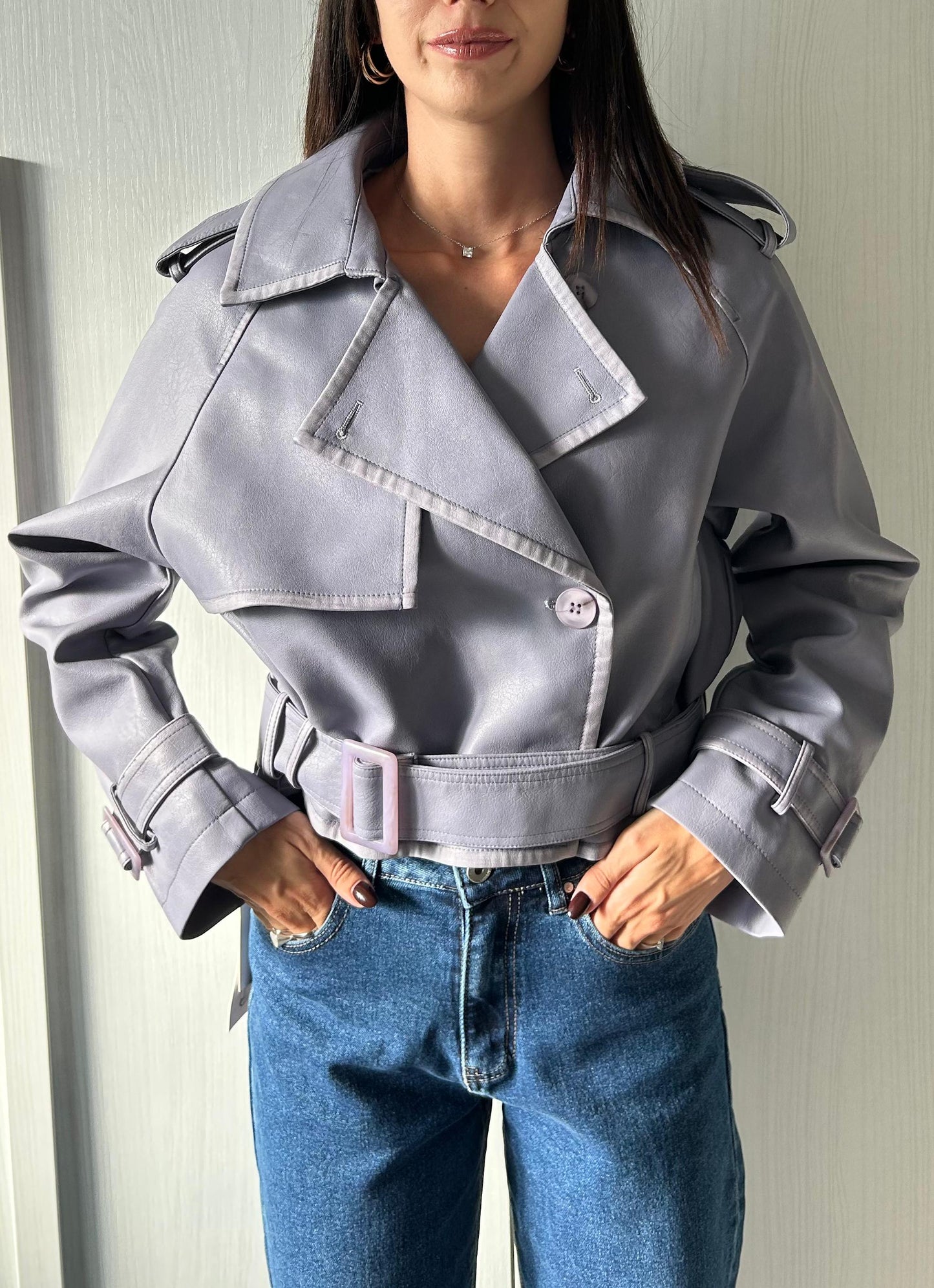 GIACCA BIKER LILLA